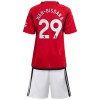 Conjunto (Camiseta+Pantalón Corto) Manchester United Wan-Bissaka 29 Primera Equipación 23-24 - Niño